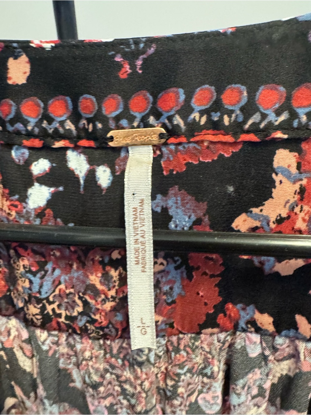 Women's Black & Pink Floral Tie-Front Blouse - Picture 2 of 3